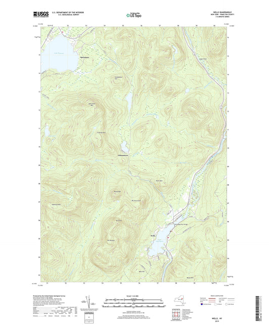 Wells New York US Topo Map Image