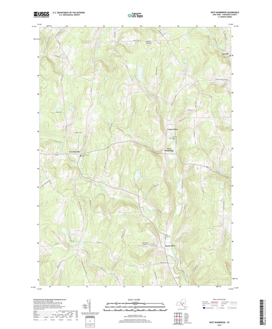 West Bainbridge New York US Topo Map Image