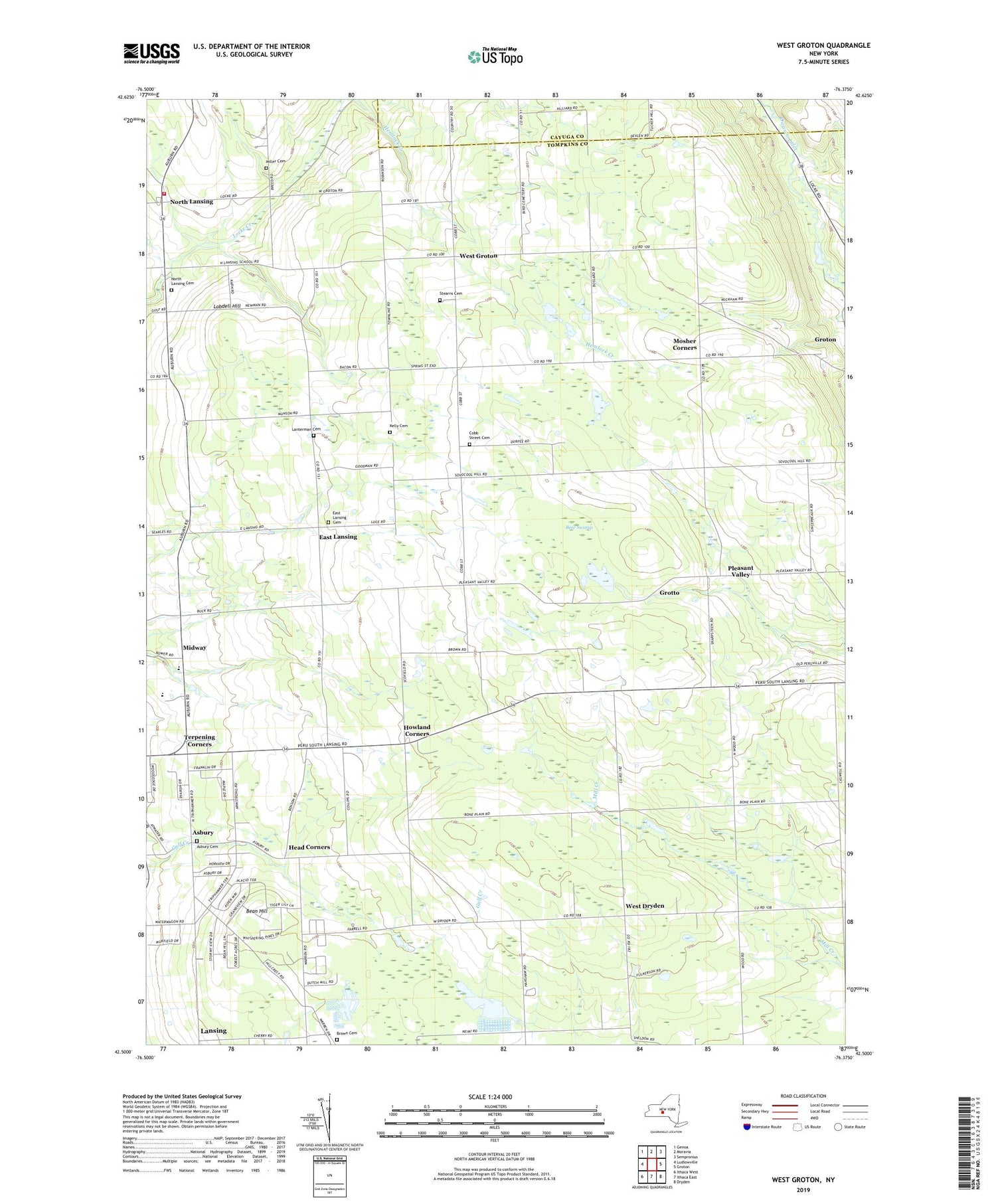 West Groton New York US Topo Map Image