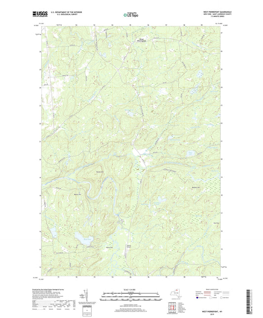 West Pierrepont New York US Topo Map Image