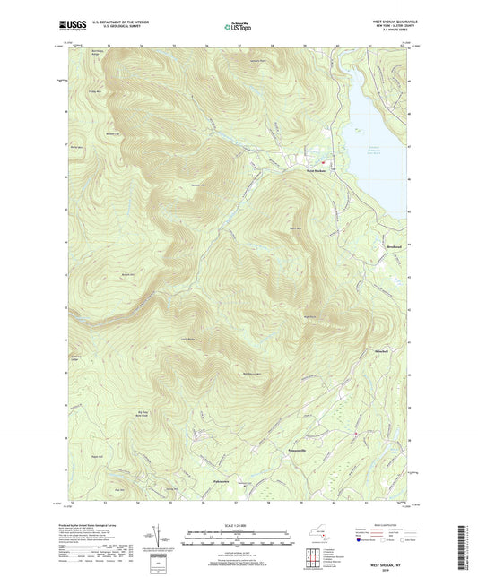West Shokan New York US Topo Map Image