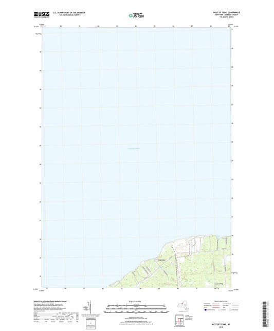 West of Texas New York US Topo Map Image