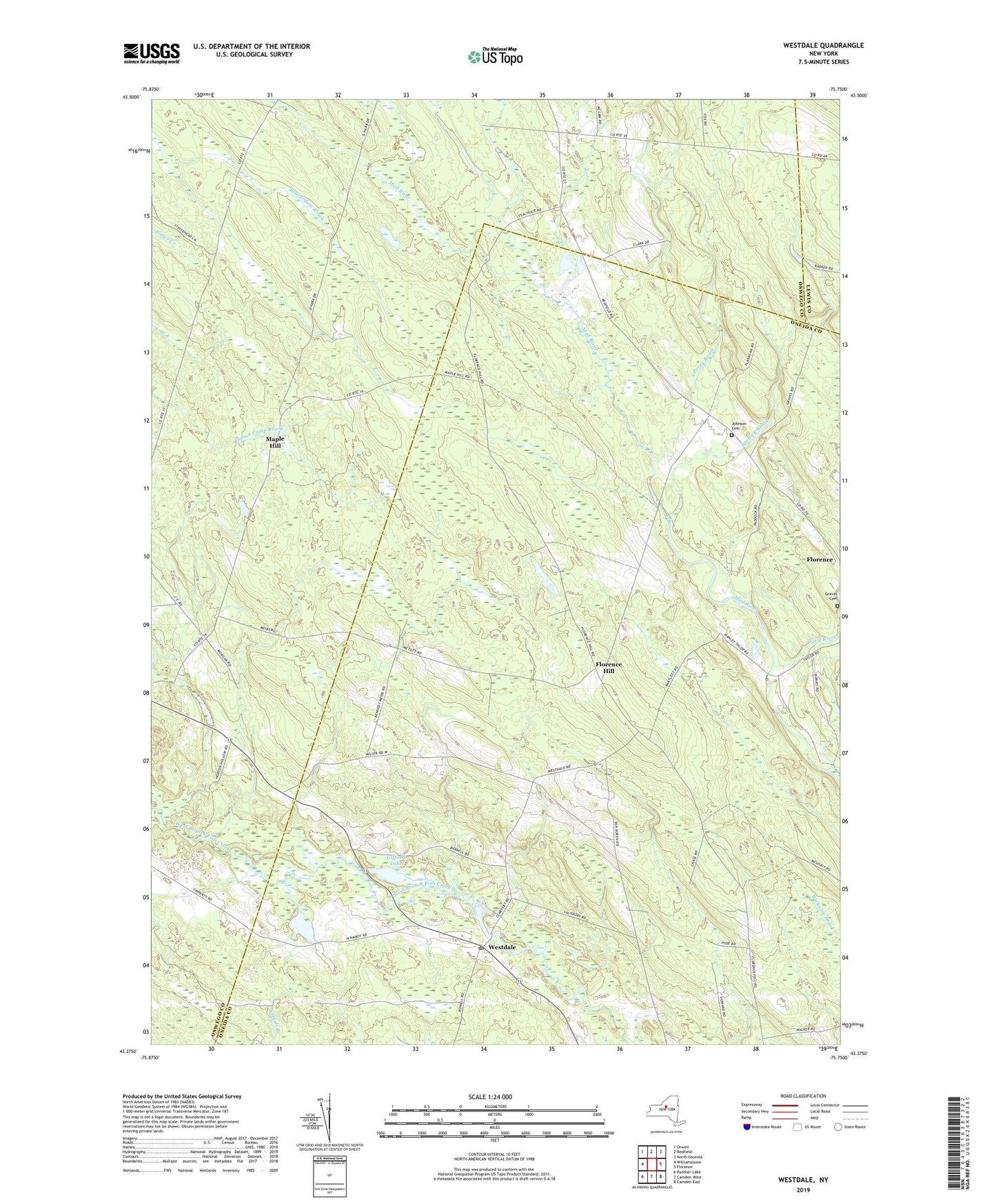 Westdale New York US Topo Map Image