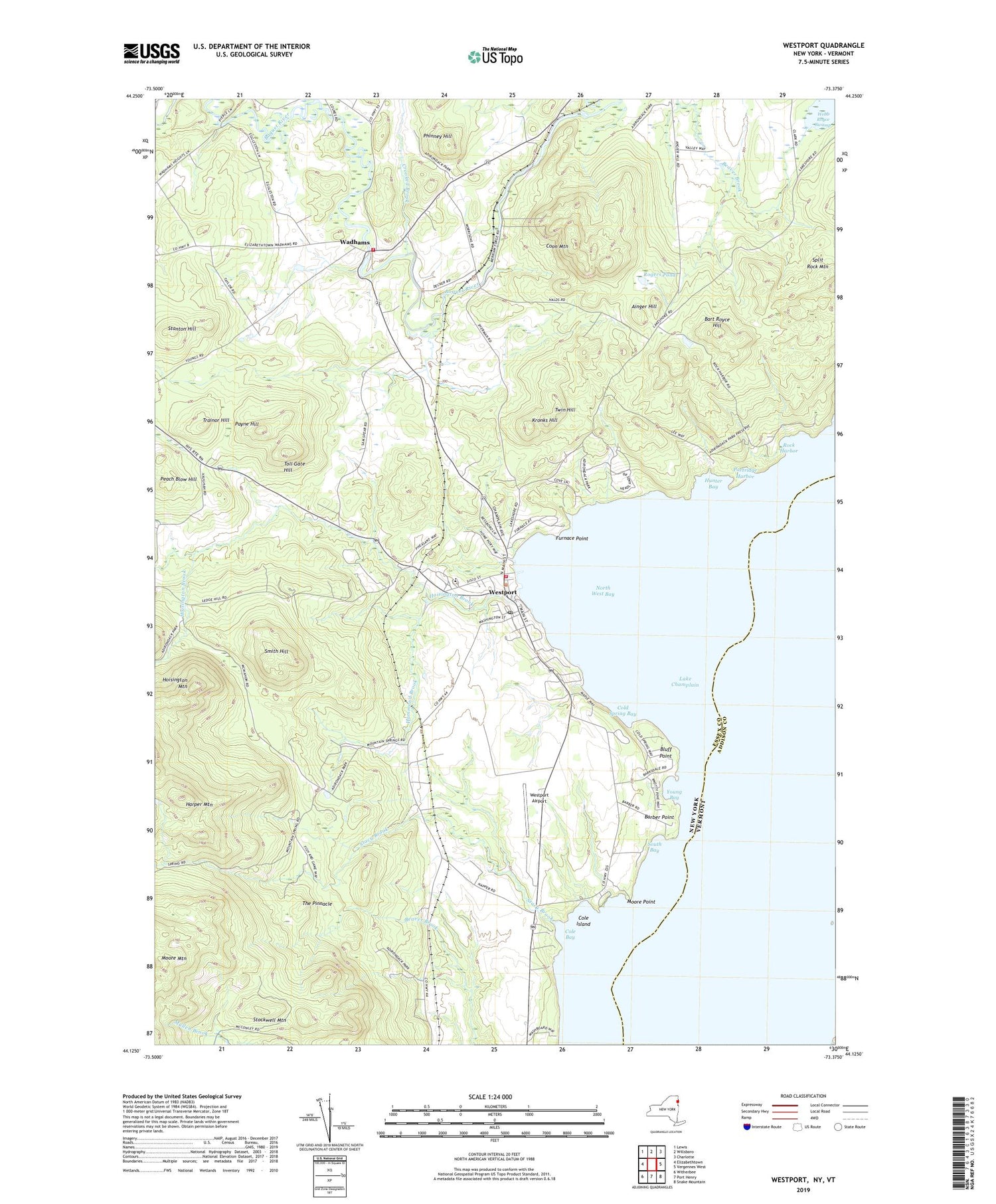 Westport New York US Topo Map Image