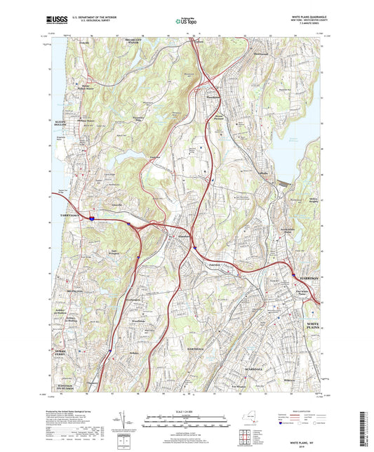 White Plains New York US Topo Map Image