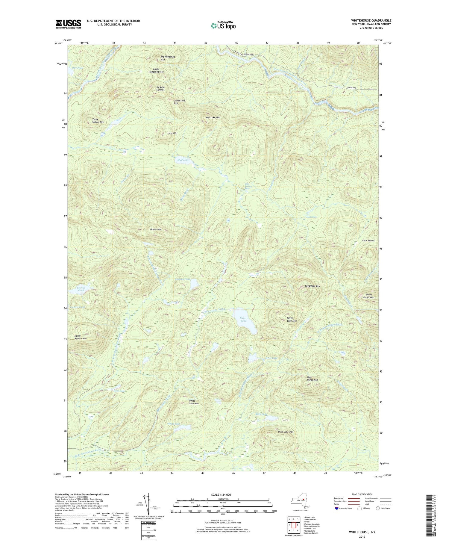 Whitehouse New York US Topo Map Image