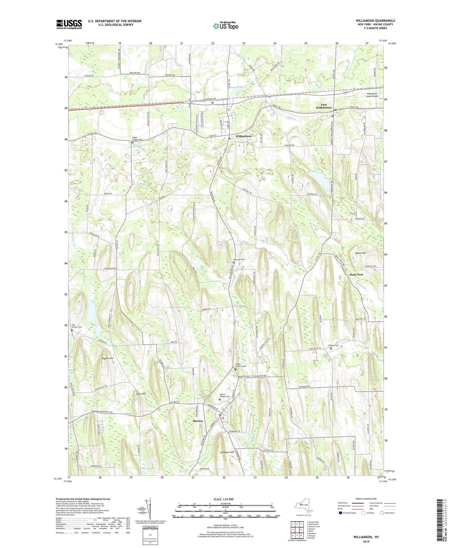 Williamson New York US Topo Map Image