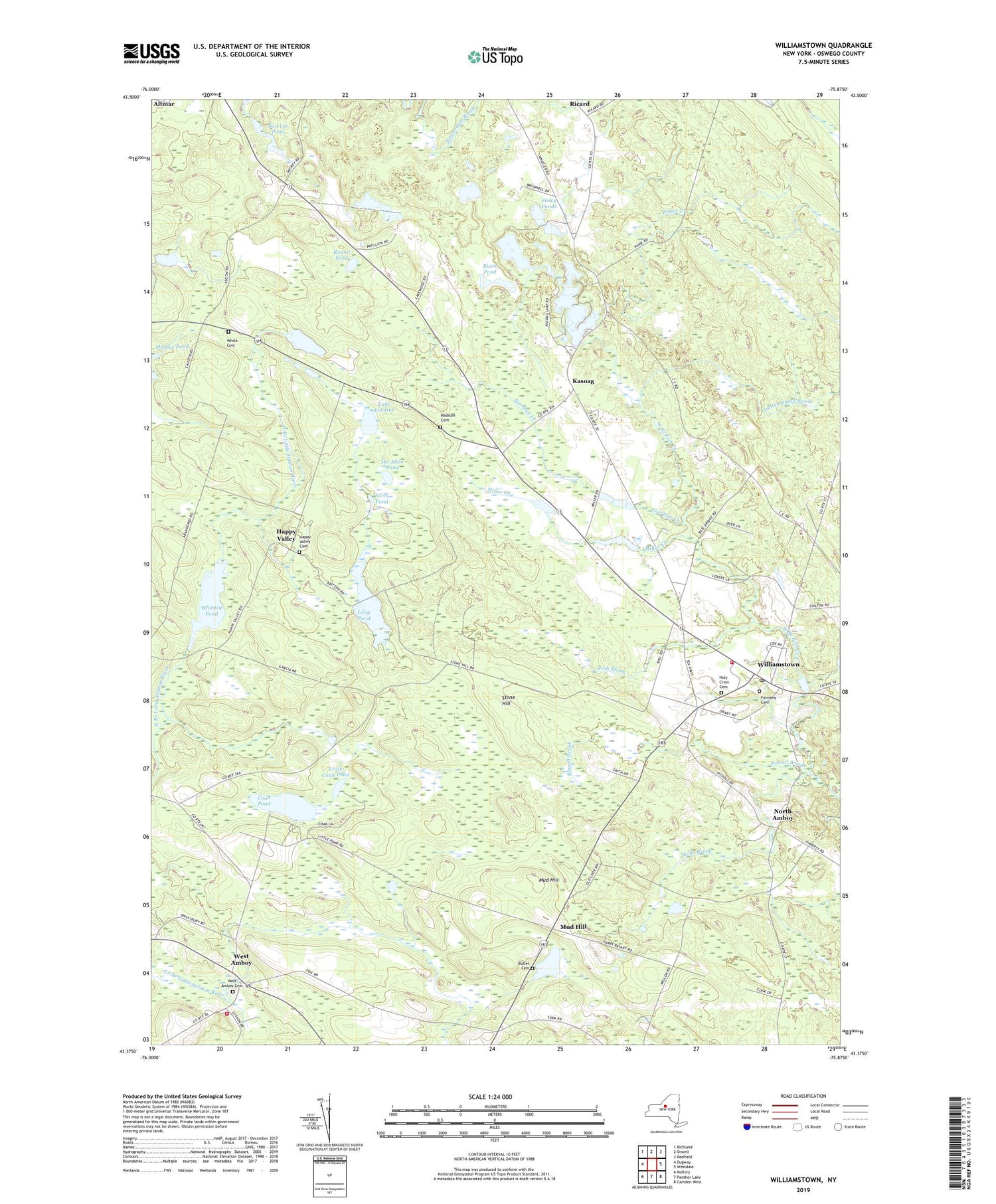 Williamstown New York US Topo Map Image