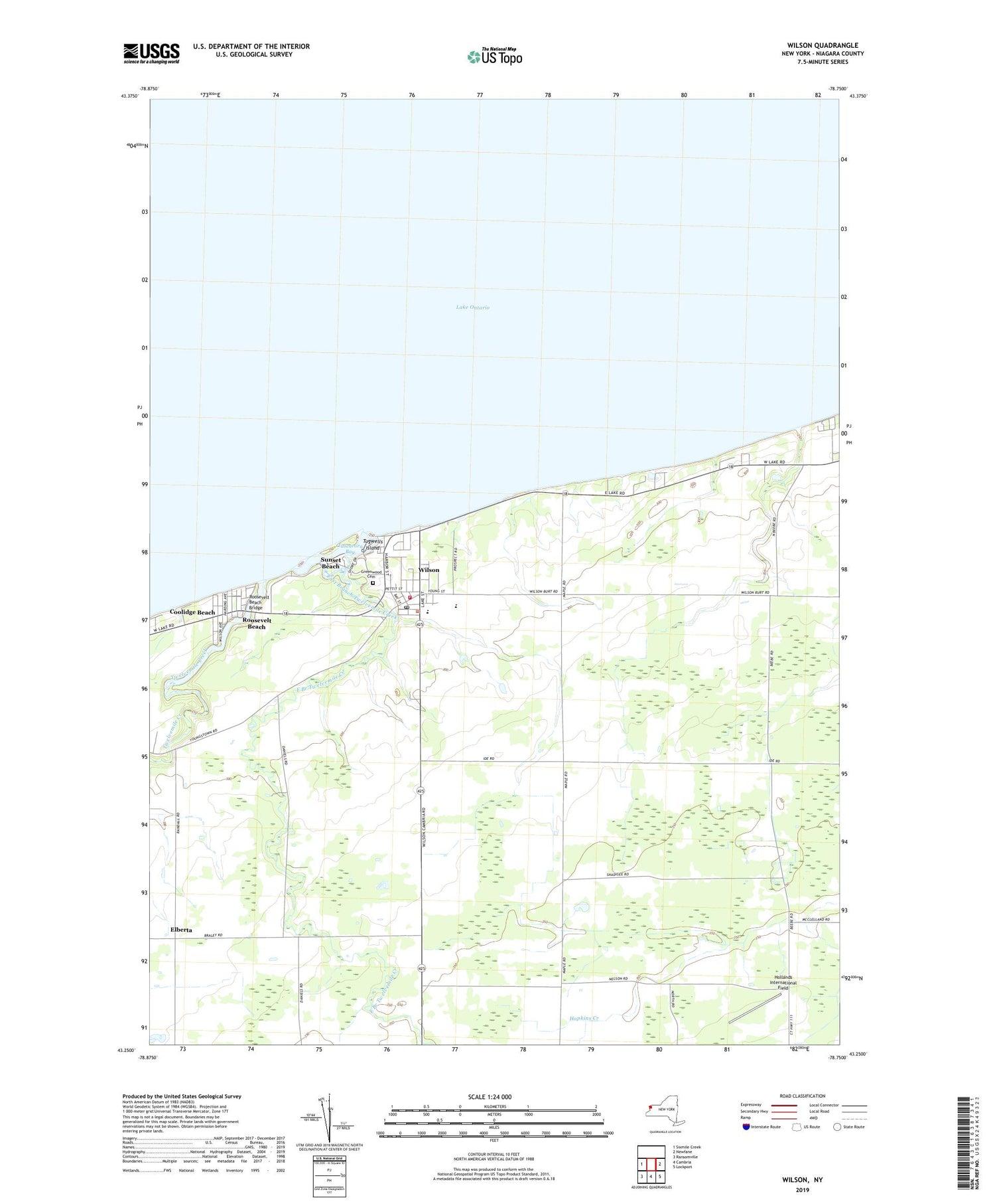 Wilson New York US Topo Map Image