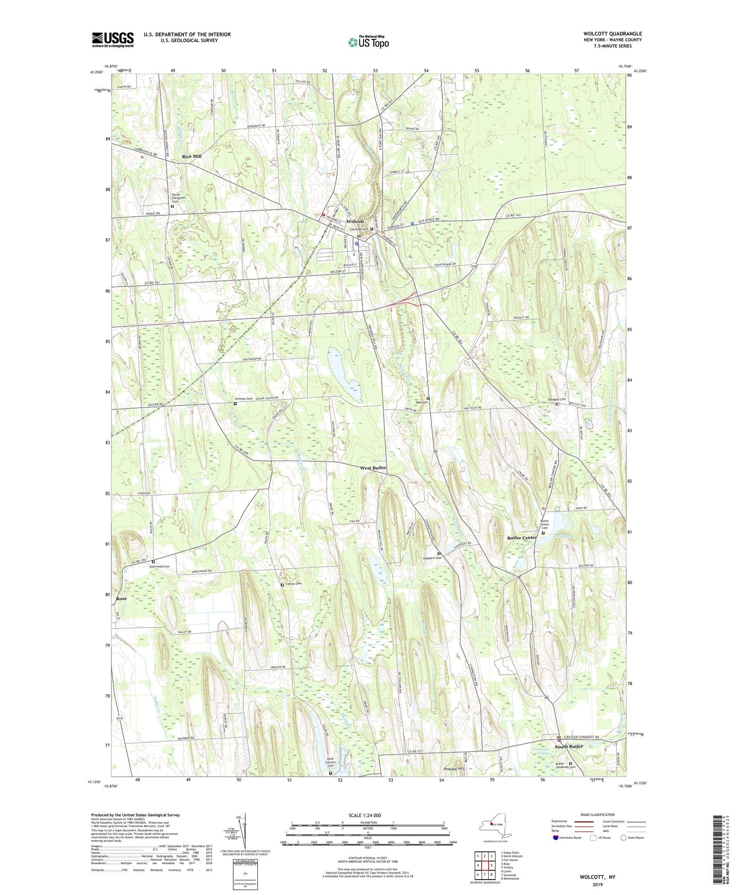 Wolcott New York US Topo Map Image