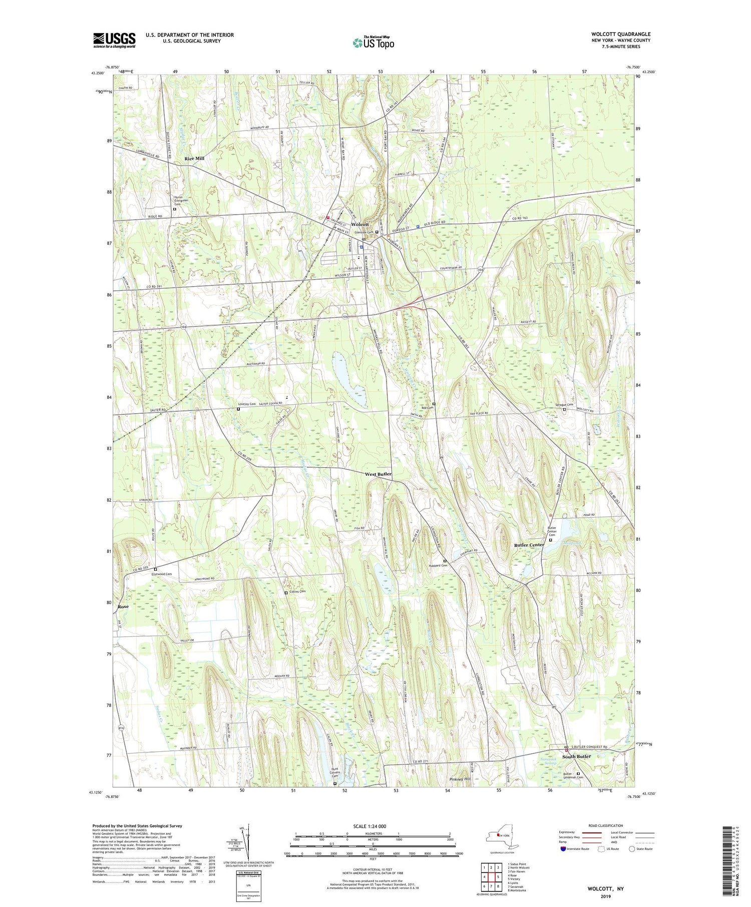 Wolcott New York US Topo Map Image