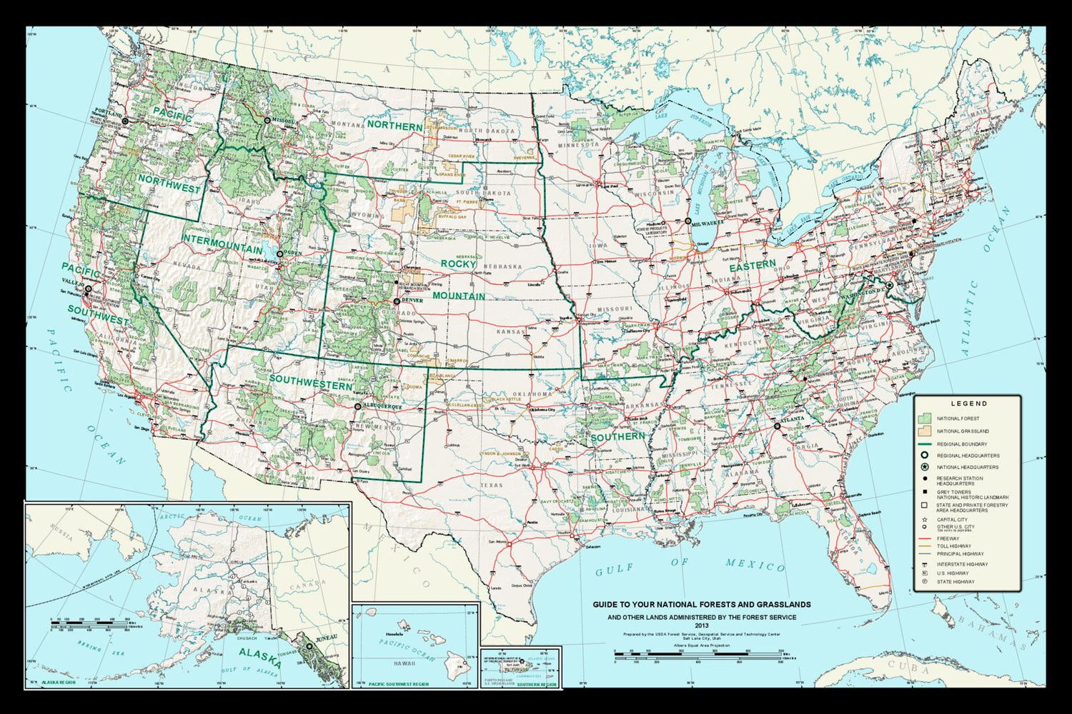 Map of U.S. National Forests