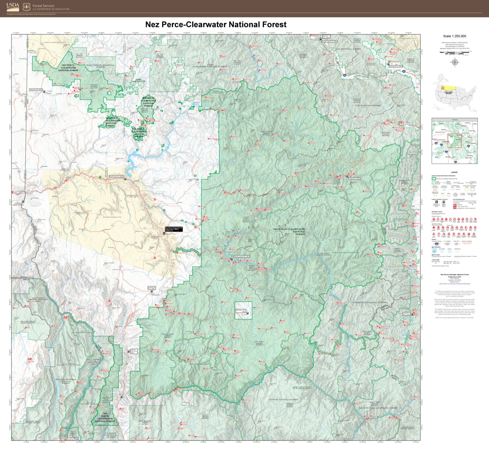 Nez Perce-Clearwater National Forest Map – MyTopo Map Store