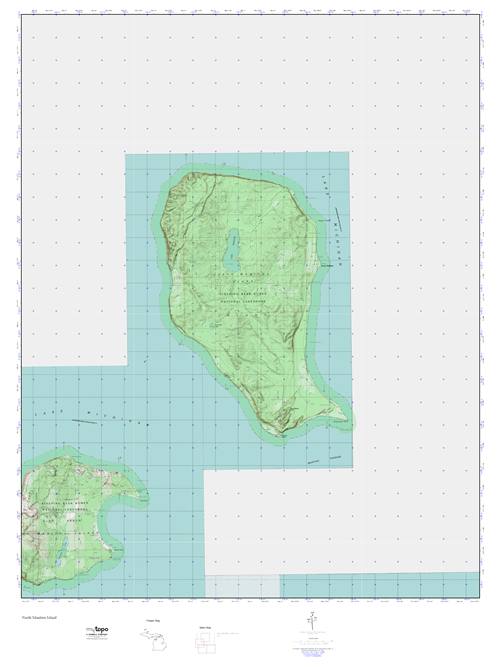 North Manitou Island MyTopo Explorer Series Map Image