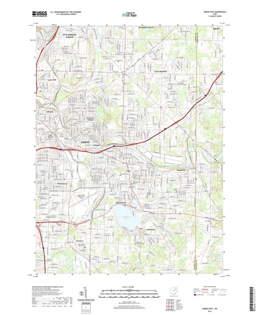 Akron East Ohio US Topo Map Image