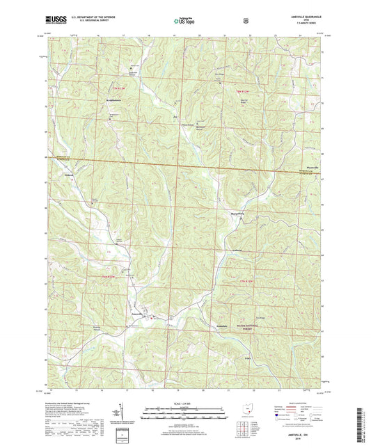 Amesville Ohio US Topo Map Image