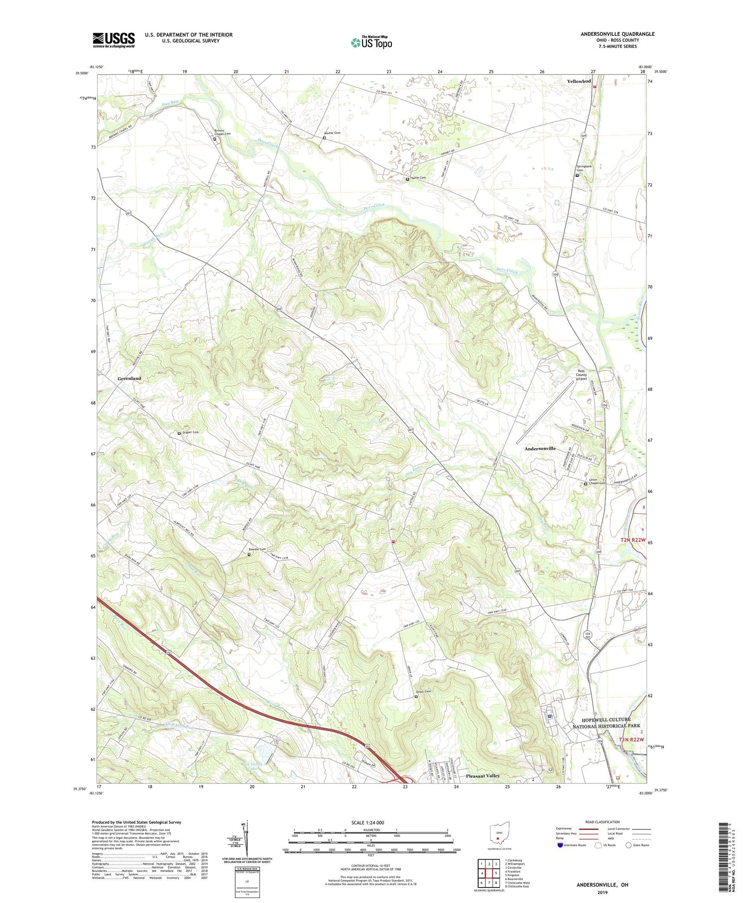 Andersonville Ohio US Topo Map Image