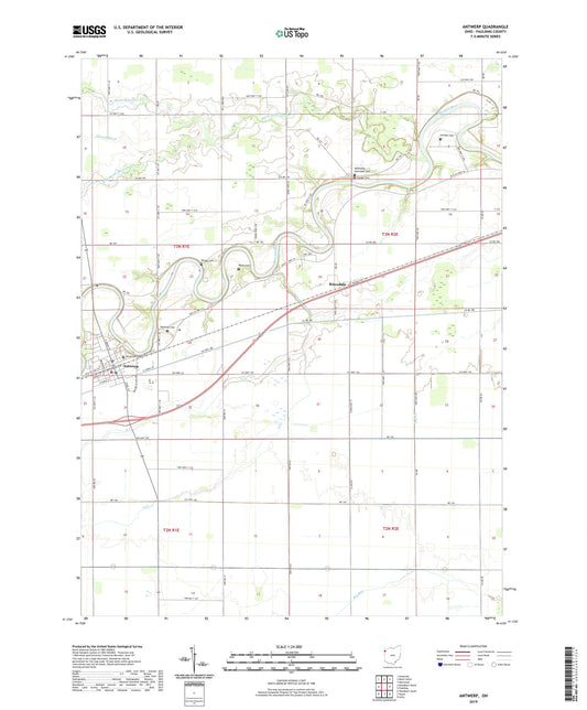 Antwerp Ohio US Topo Map Image