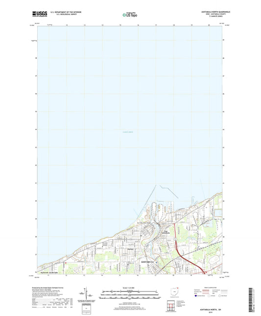 Ashtabula North Ohio US Topo Map Image