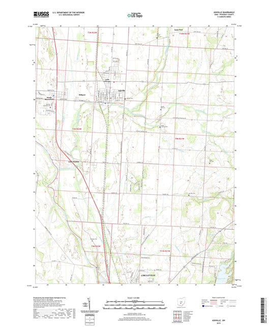 Ashville Ohio US Topo Map Image