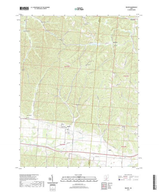 Beaver Ohio US Topo Map Image