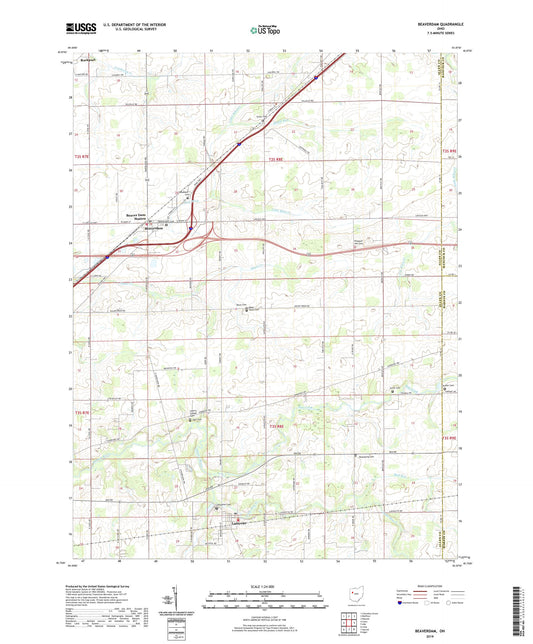 Beaverdam Ohio US Topo Map Image