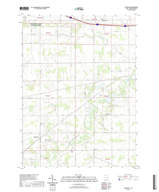 Blakeslee Ohio US Topo Map Image