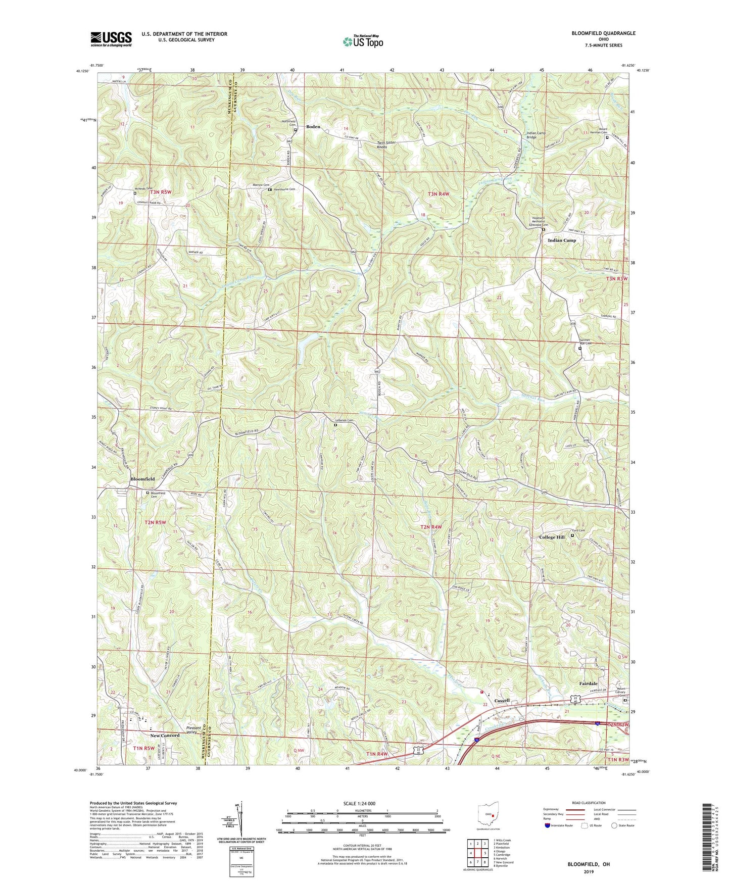 Bloomfield Ohio US Topo Map Image