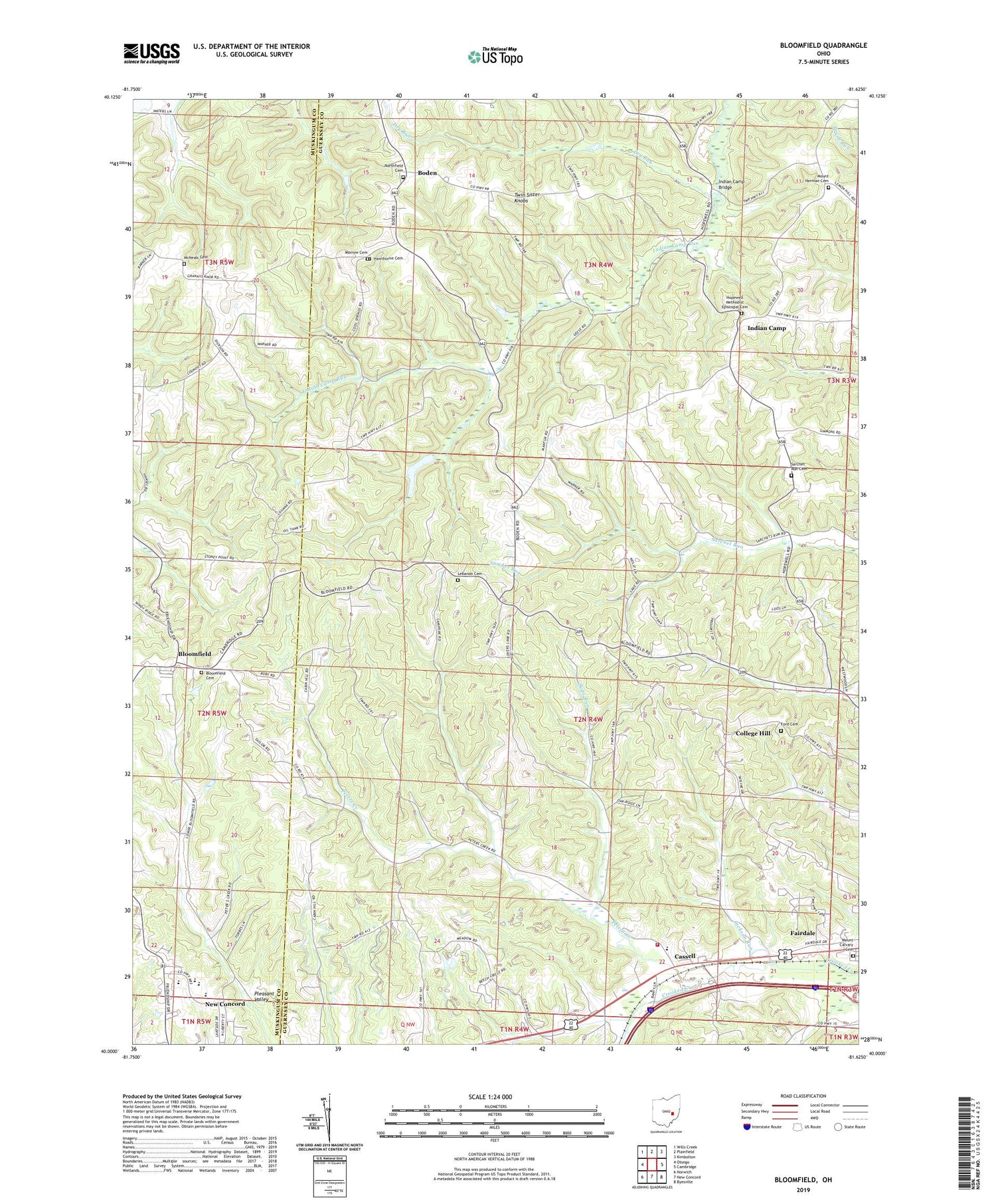 Bloomfield Ohio US Topo Map Image
