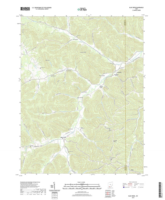 Blue Creek Ohio US Topo Map Image