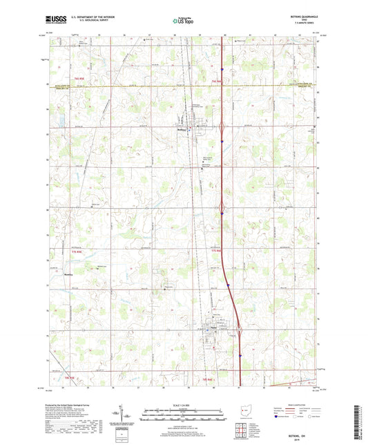 Botkins Ohio US Topo Map Image