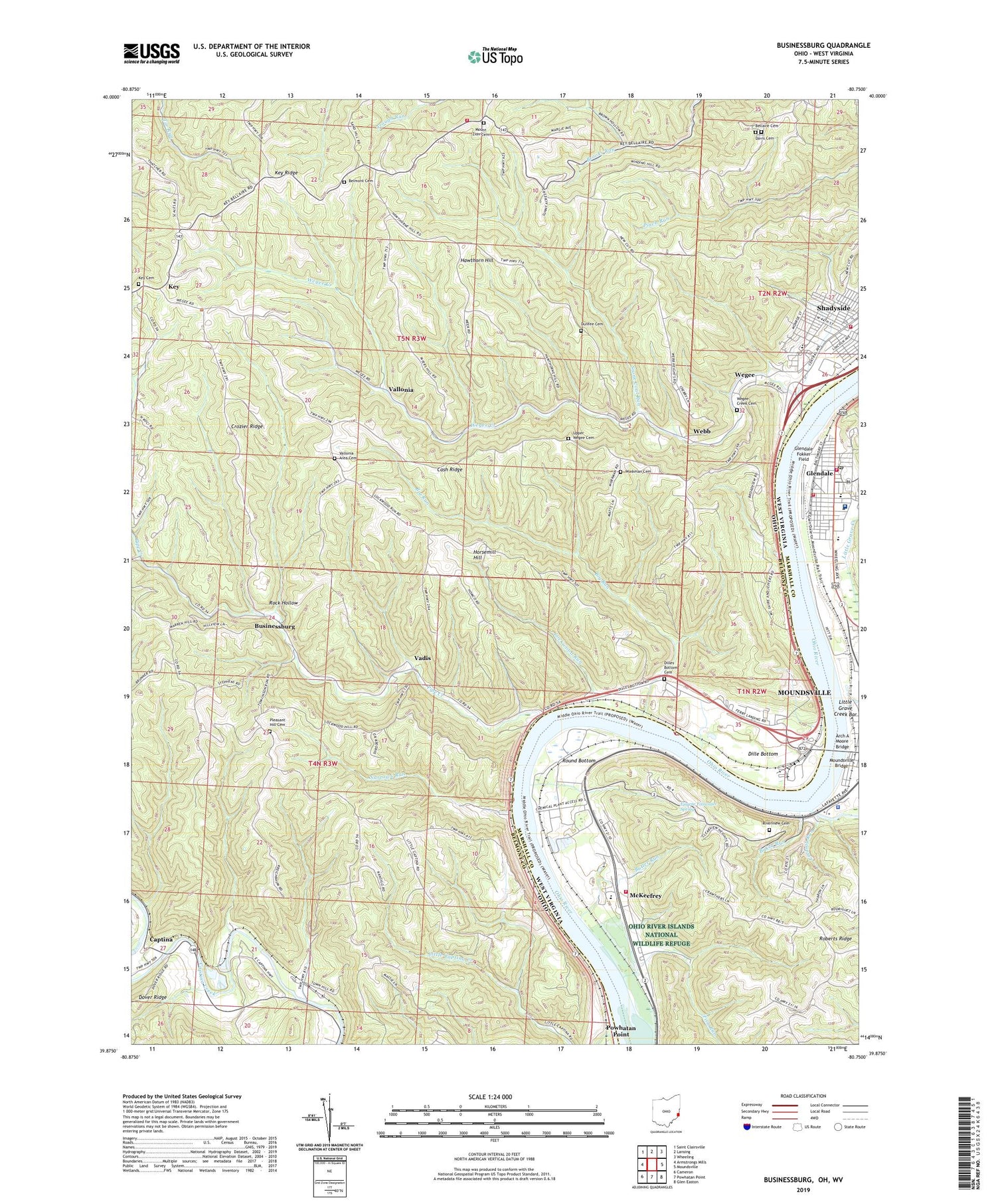 Businessburg Ohio US Topo Map Image