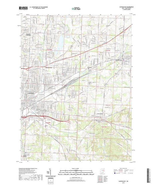 Canton East Ohio US Topo Map Image