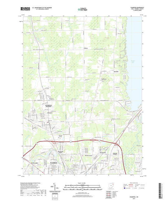 Champion Ohio US Topo Map Image