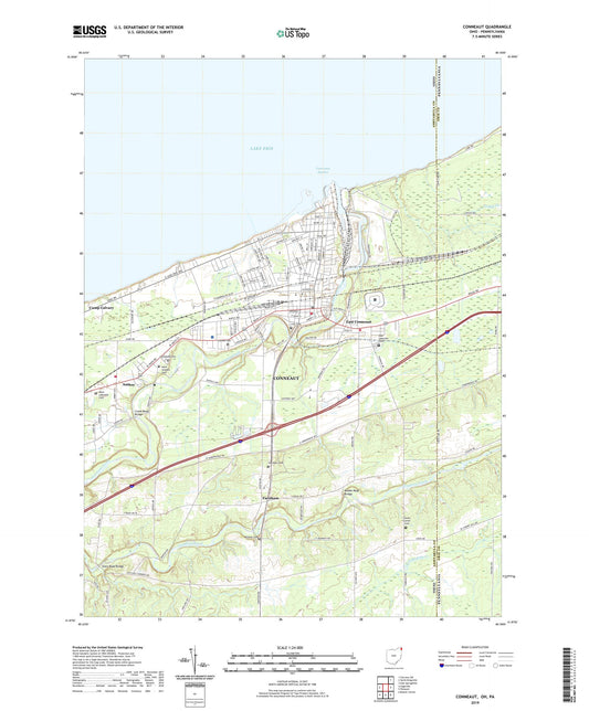 Conneaut Ohio US Topo Map Image