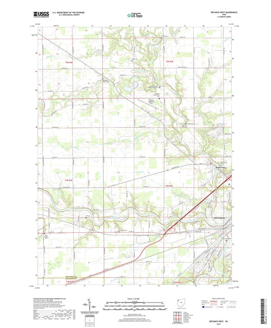 Defiance West Ohio US Topo Map Image