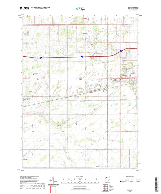 Delta Ohio US Topo Map Image