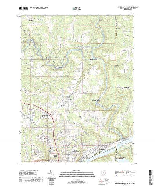 East Liverpool North Ohio US Topo Map Image