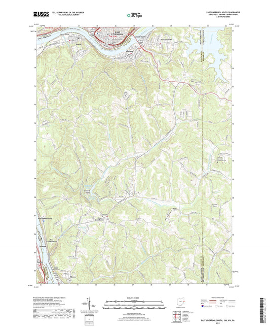 East Liverpool South Ohio US Topo Map Image