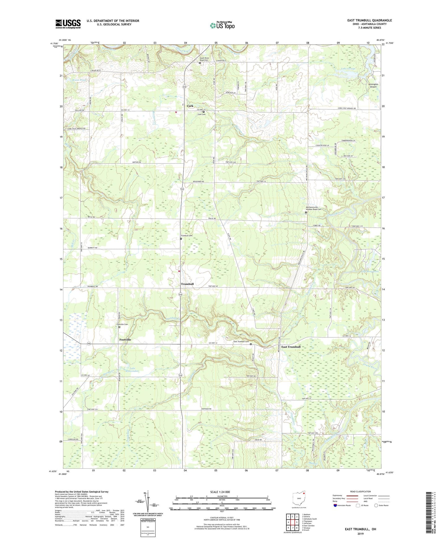 East Trumbull Ohio US Topo Map Image