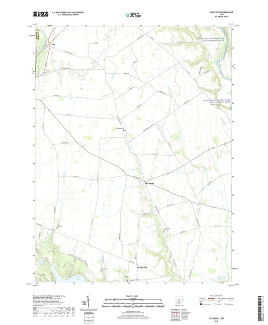 Five Points Ohio US Topo Map Image