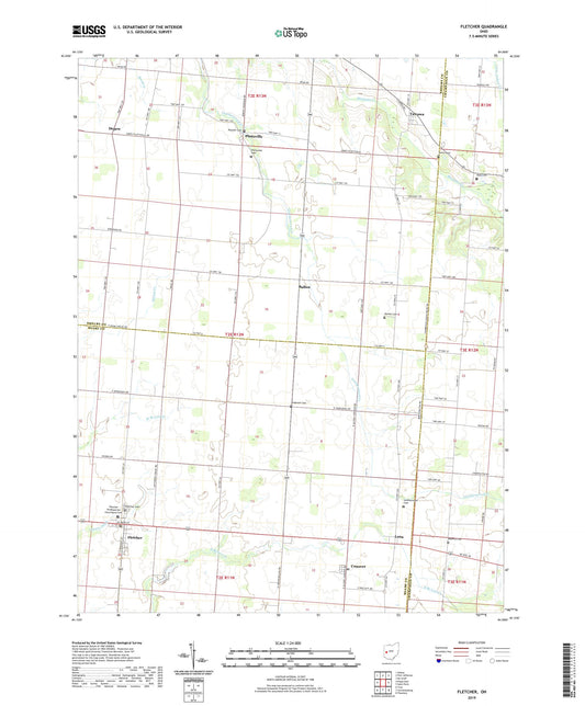 Fletcher Ohio US Topo Map Image