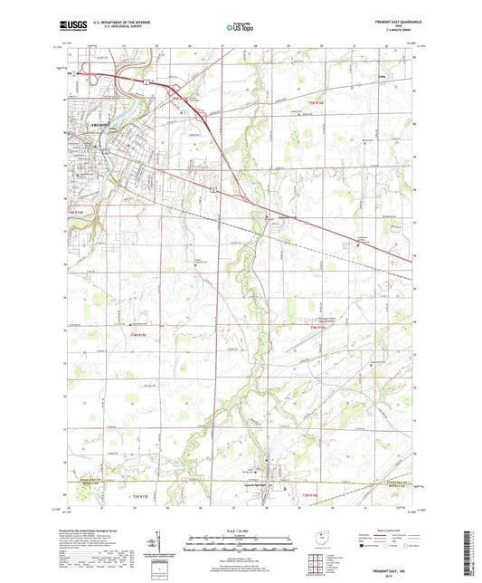 Fremont East Ohio US Topo Map Image
