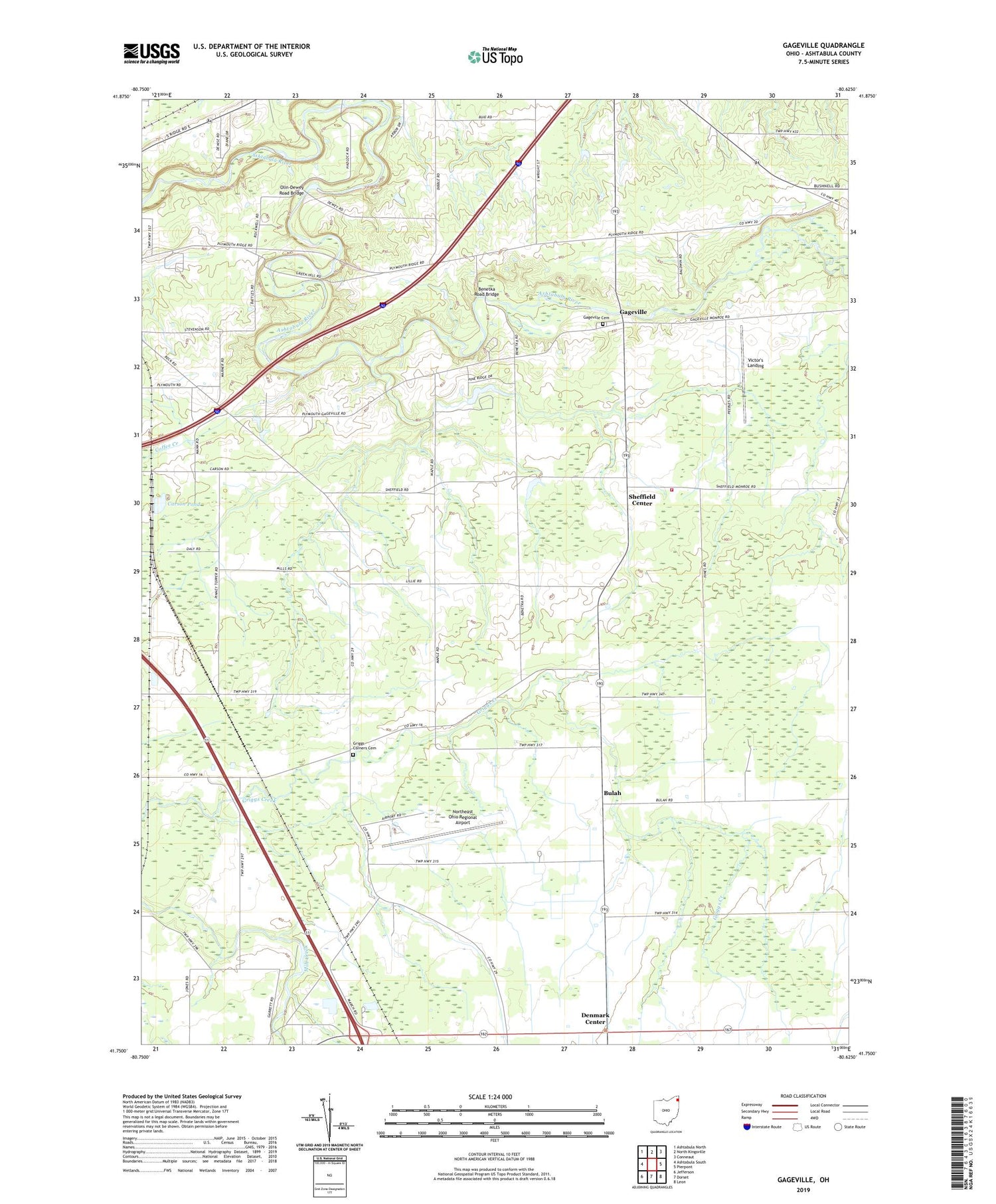 Gageville Ohio US Topo Map Image