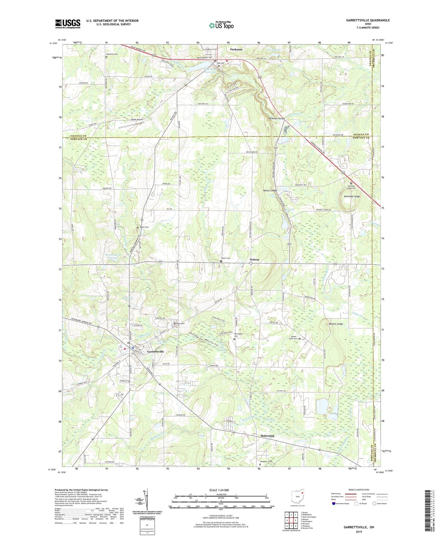 Garrettsville Ohio US Topo Map Image