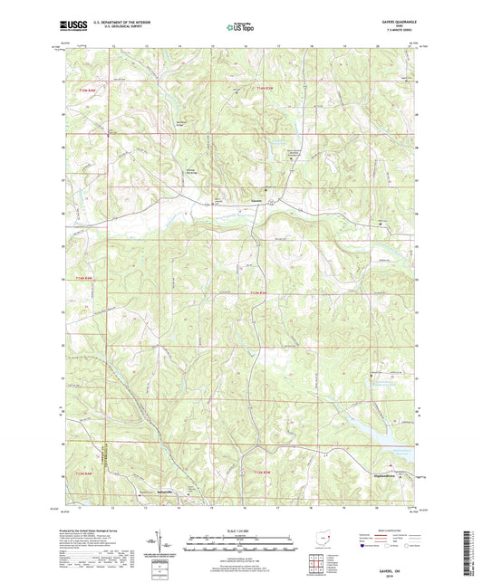 Gavers Ohio US Topo Map Image