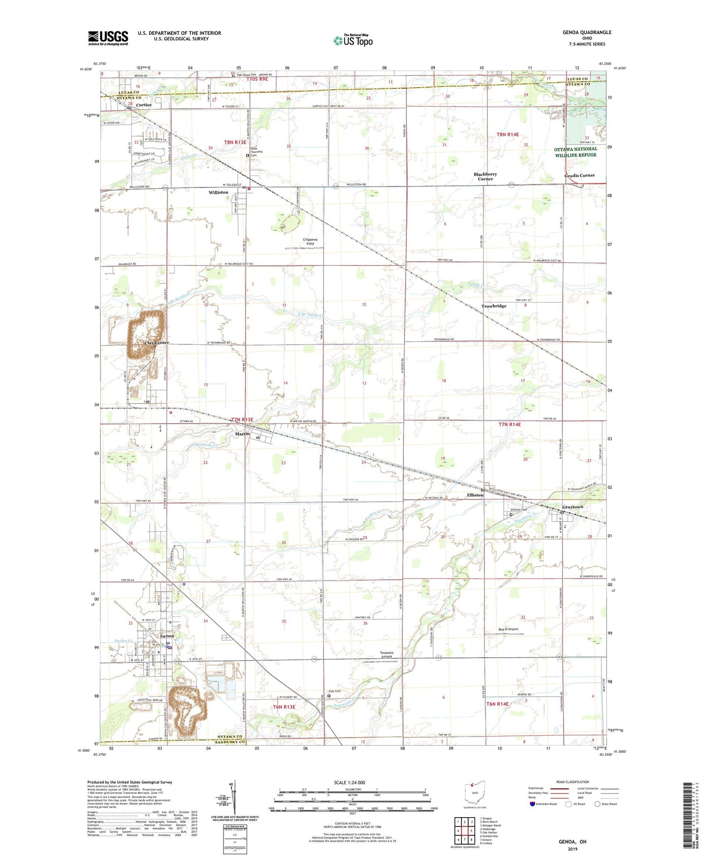 Genoa Ohio US Topo Map Image