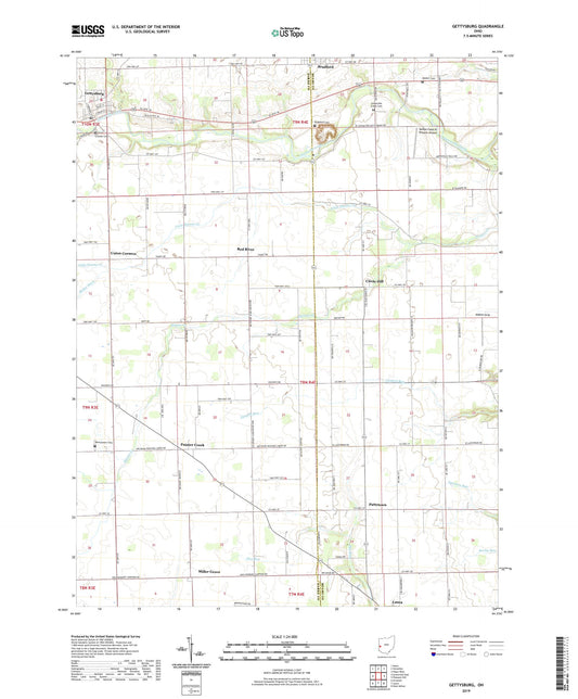 Gettysburg Ohio US Topo Map Image