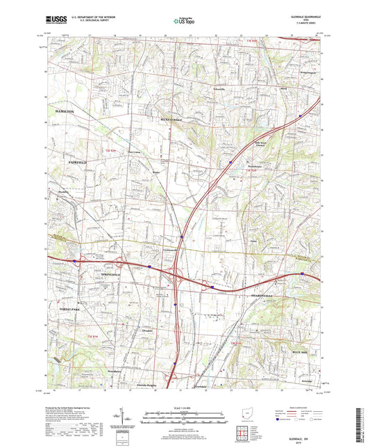 Glendale Ohio US Topo Map Image