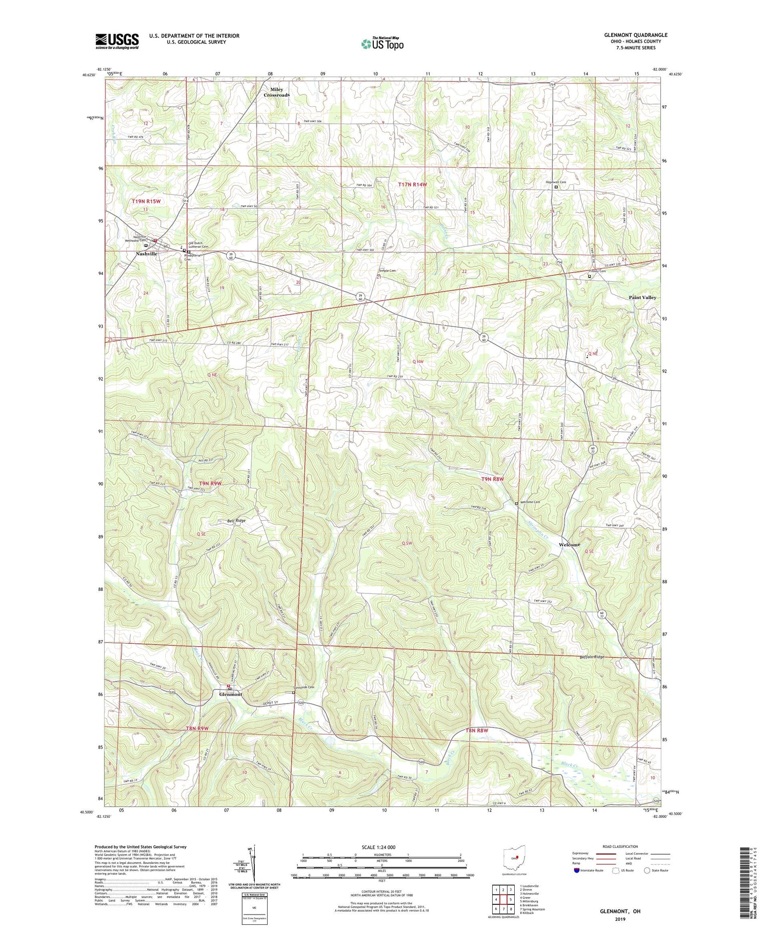 Glenmont Ohio US Topo Map Image